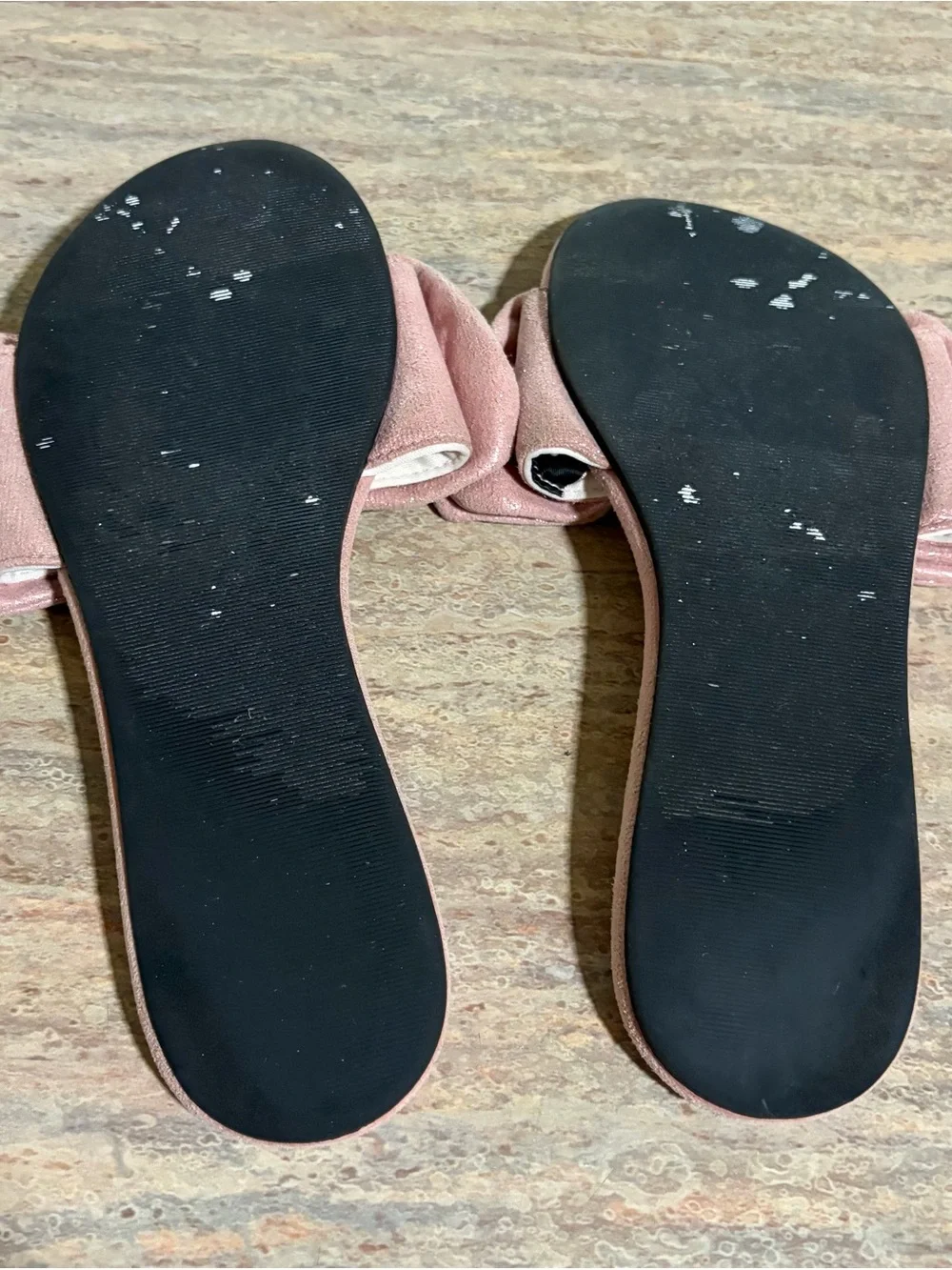 Victoria's Secret Pink Pearl Heart Bow Slide Sandals Size M